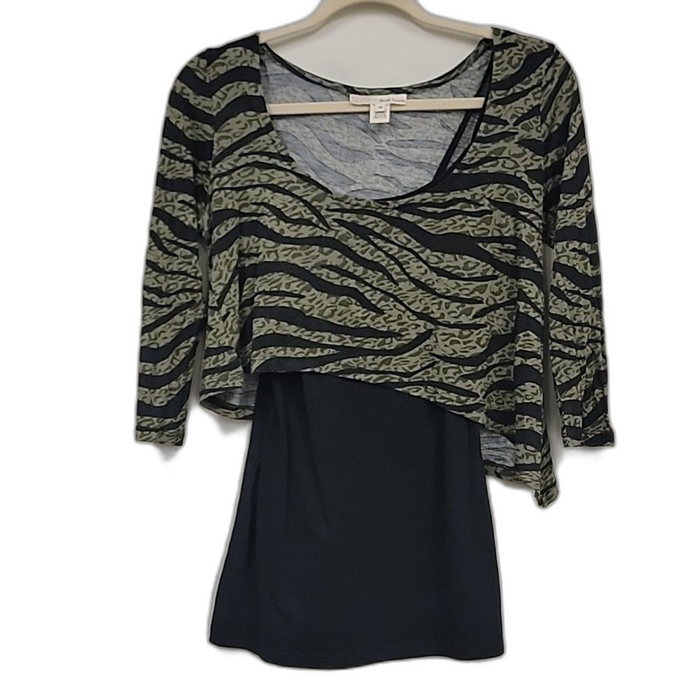Derek Heart Goth Whimsygoth Layered Crop Top Green Black Size M Punk